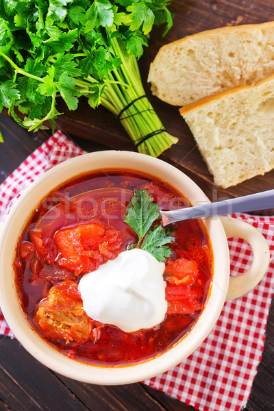 Traditional Russian-Ukrainian borscht soup Stock photo © tycoon