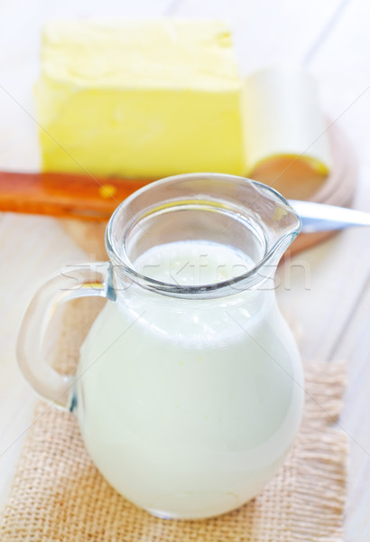 Gıda ahşap cam sağlık süt Stok fotoğraf © tycoon