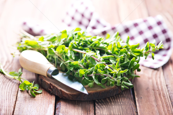 marjoram on a wooden rustic table Stock photo © tycoon