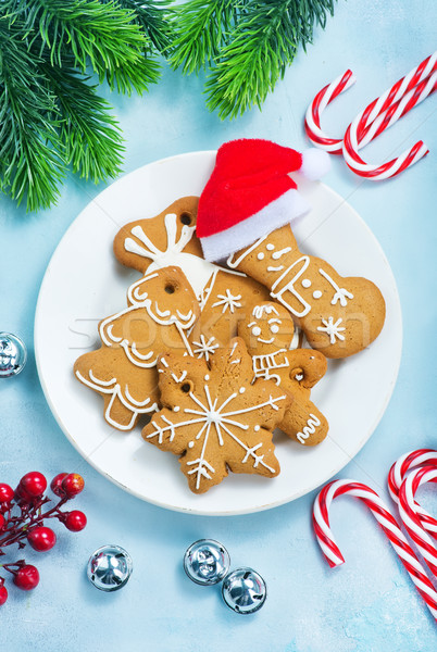 Crăciun cookie-uri tabel copac fundal frumuseţe Imagine de stoc © tycoon