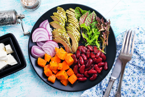 Foto stock: Ingredientes · ensalada · calabaza · aguacate · rojo