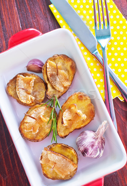 картофеля древесины кухне таблице обеда горячей Сток-фото © tycoon