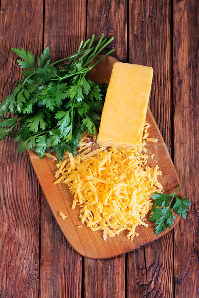 Cheddar sajt tábla asztal narancs kövér Stock fotó © tycoon