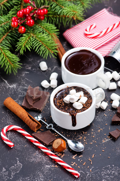 Chocolate quente tempero copo fundo inverno leite Foto stock © tycoon