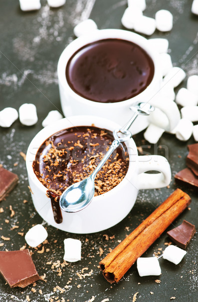Forró csokoládé csésze asztal csokoládé háttér tél Stock fotó © tycoon