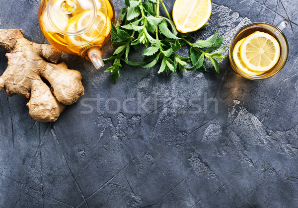 имбирь мята чай свежие таблице солнце Сток-фото © tycoon