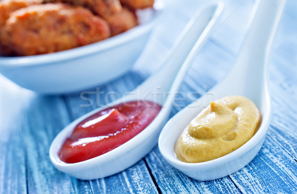 Foto stock: Molho · frango · asas · restaurante · peito · jantar