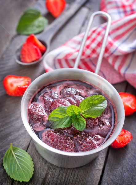 Fraise confiture alimentaire verre chocolat fond Photo stock © tycoon