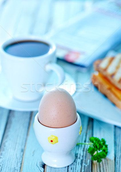 Ontbijt koffie eieren plaat papier Stockfoto © tycoon