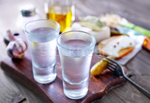 vodka, lard and cucumbers Stock photo © tycoon