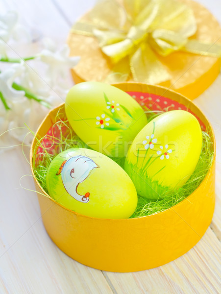 œufs de Pâques jaune boîte Pâques printemps nature [[stock_photo]] © tycoon