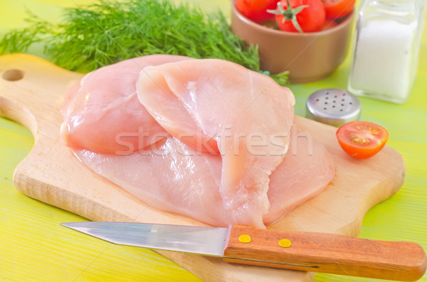 Poulet filet sein rouge viande peau Photo stock © tycoon