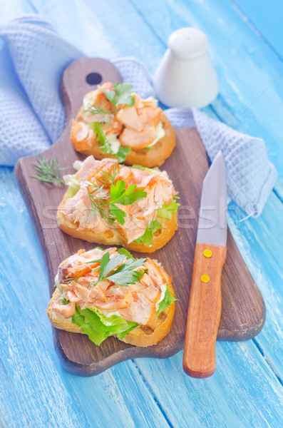 bread with salmon Stock photo © tycoon