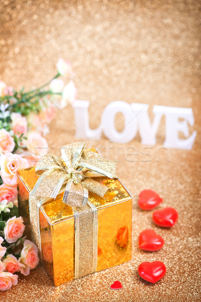 San valentino scatola regalo lettere amore felice natura Foto d'archivio © tycoon