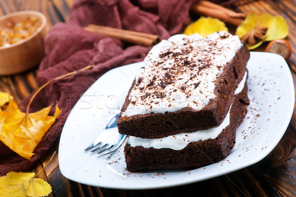 Foto stock: Chocolate · hóstia · prato · tabela · bolo · café · da · manhã