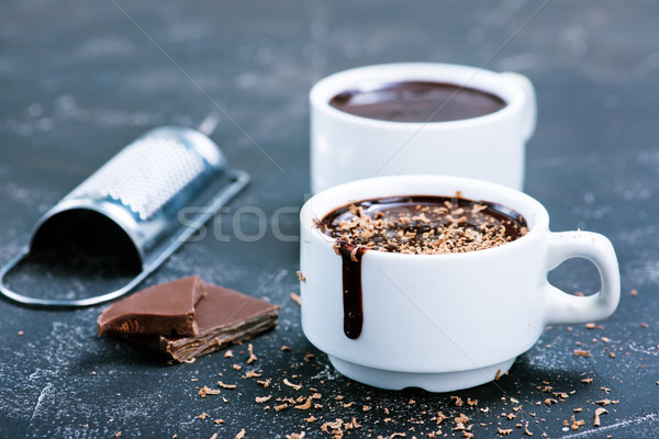 Chocolate caliente taza mesa chocolate fondo invierno Foto stock © tycoon