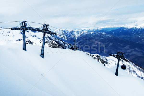 Tél hegyek orosz sport hegy szék Stock fotó © tycoon