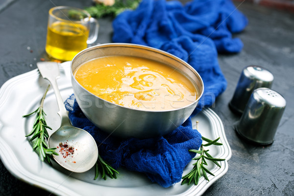 Kabak çorba çanak lezzet baharat diyet Stok fotoğraf © tycoon