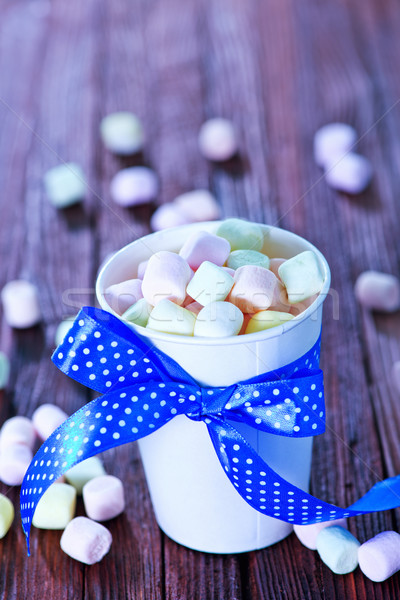 Marshmallow papel copo tabela comida luz Foto stock © tycoon