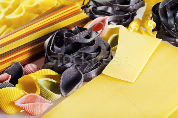 Stock photo: close up on assortment of uncooked pasta