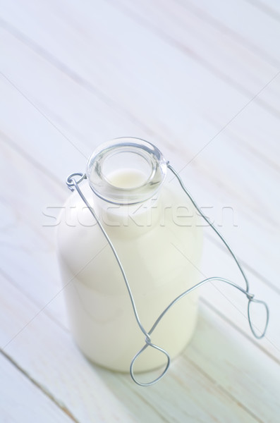 Latte bottiglia legno bere mangiare bianco Foto d'archivio © tycoon