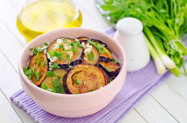 Patlıcan gıda beyaz pişirmek yemek Stok fotoğraf © tycoon