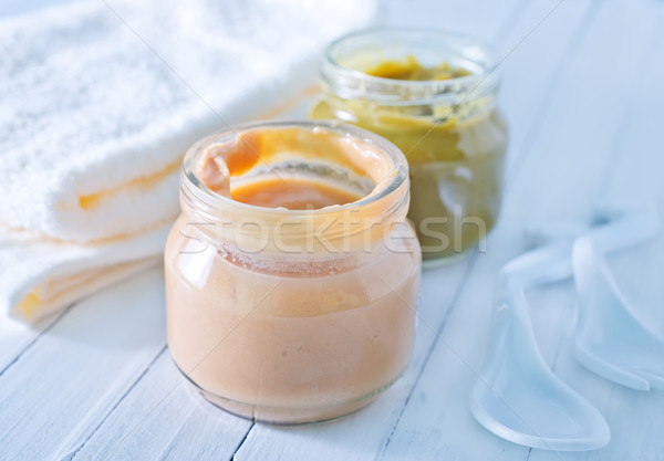 Alimentos para bebês fruto laranja verde cor banana Foto stock © tycoon