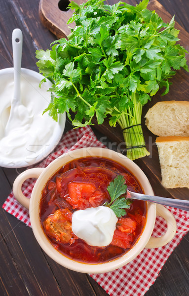 Traditional Russian-Ukrainian borscht soup Stock photo © tycoon