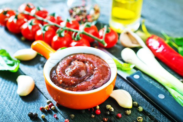番茄醬 新鮮 西紅柿 表 食品 晚餐 商業照片 © tycoon