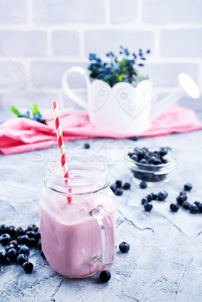 áfonya smoothie friss bogyók joghurt gyümölcs Stock fotó © tycoon