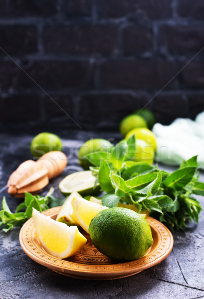 Hozzávalók mojito friss menta citrus üveg Stock fotó © tycoon