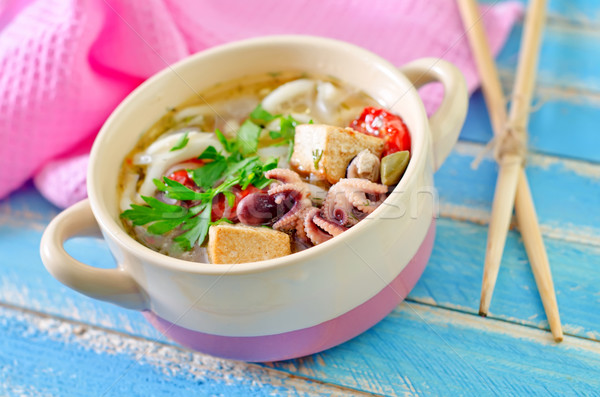 ストックフォト: シーフード · スープ · 葉 · アジア · 食べ · ホット