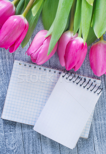 Flores nota páscoa primavera madeira aniversário Foto stock © tycoon