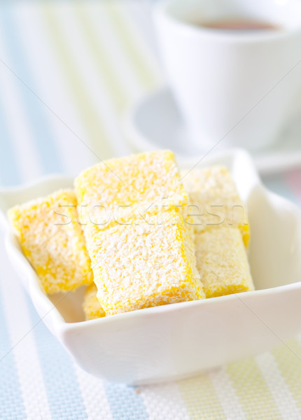 Radość obiedzie kolor kubek biały deser Zdjęcia stock © tycoon