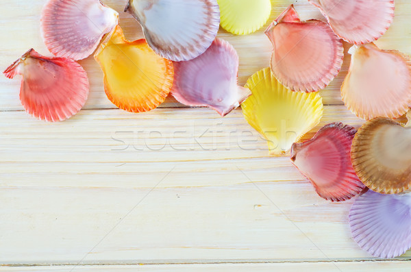 снарядов пляж текстуры древесины морем дизайна Сток-фото © tycoon