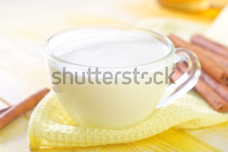 Mleka cynamonu szkła niebieski biały czyste Zdjęcia stock © tycoon