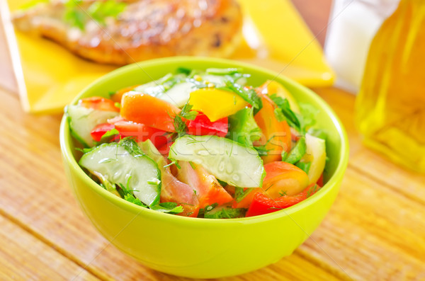 Gemüse Salat Hand medizinischen Abendessen Platte Stock foto © tycoon