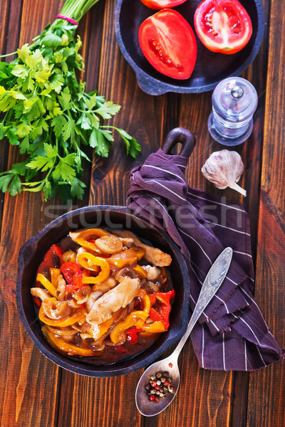 fried vegetables with meat Stock photo © tycoon