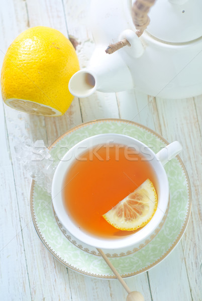 Herbaty cytryny wody charakter liści tle Zdjęcia stock © tycoon