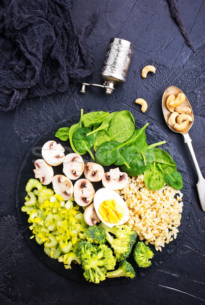 bulgur with vegetablew and eggs Stock photo © tycoon