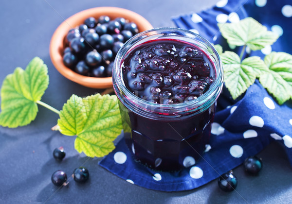 Stock photo: jam from black currant