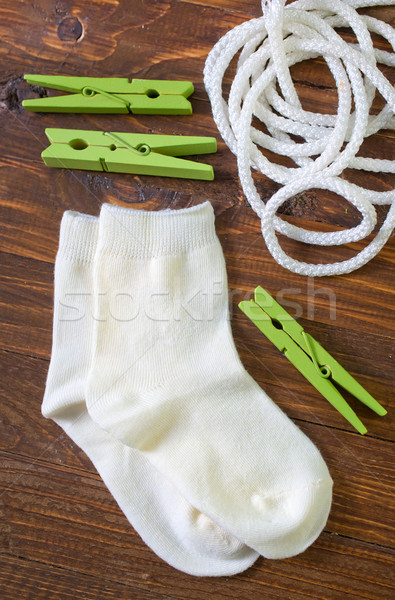 Socken Textur Mode home rot funny Stock foto © tycoon