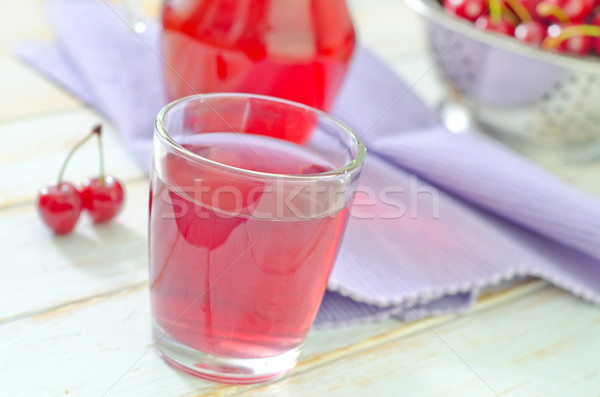 [[stock_photo]]: Cerise · jus · feuille · fruits · fond · rouge