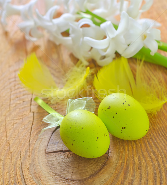 œufs de Pâques printemps chocolat fond table vert [[stock_photo]] © tycoon