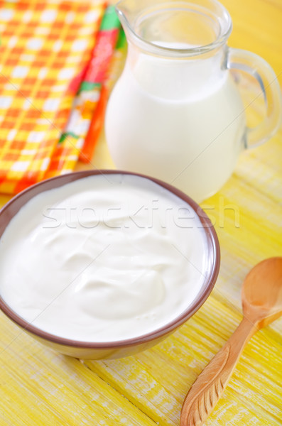 Zdjęcia stock: śmietana · mleka · żywności · świetle · szkła · tablicy