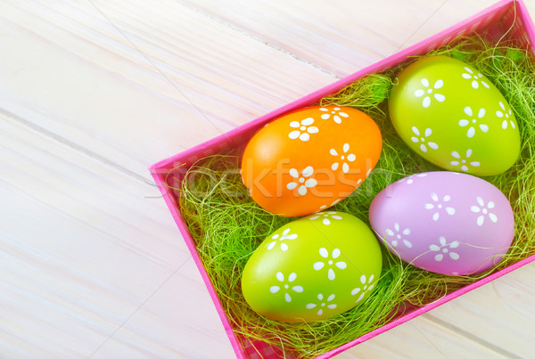Huevos de Pascua alimentos huevo fondo tiempo banco Foto stock © tycoon