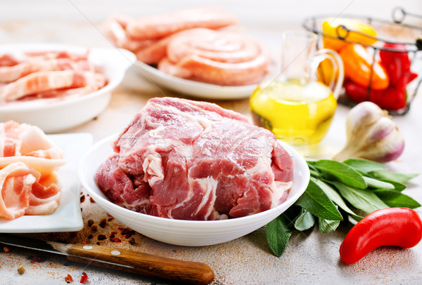 Carne productos especias mesa alimentos Foto stock © tycoon