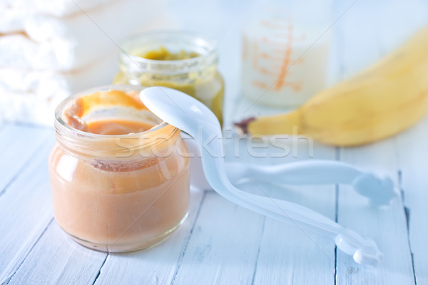 Alimento para bebé frutas naranja verde color plátano Foto stock © tycoon