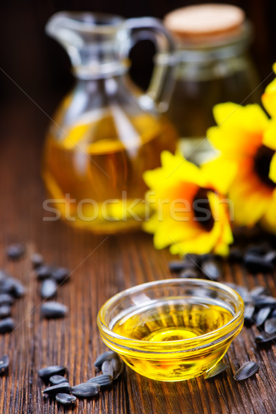 Aceite de girasol girasol semillas mesa textura alimentos Foto stock © tycoon