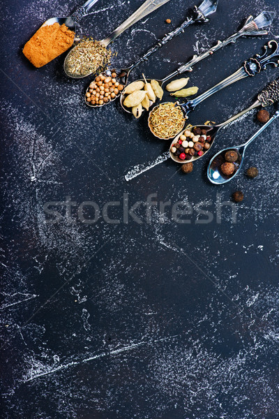 épices sécher herbes noir table [[stock_photo]] © tycoon